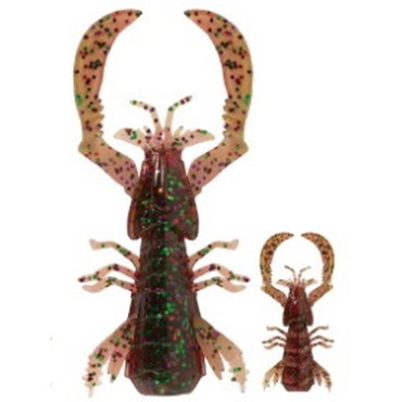 ルーディーズ ワーム 根魚&チヌ喰い・蝦蛄 1.8インチ レッドグリーンフレーク