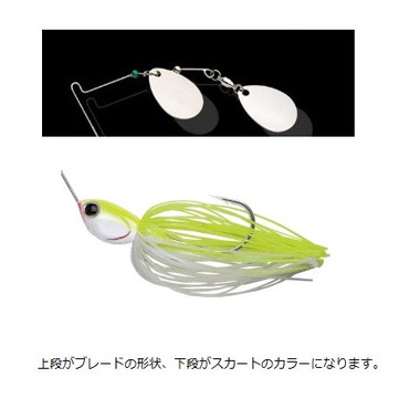 ノリーズ スピナーベイト バズベイト ウインドレンジ タンデムコロラド 5/8oz 720ホワイトチャートクリスタル(S/G)