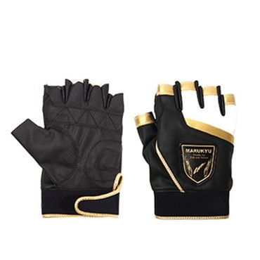 マルキュー 手袋 フィッシンググローブTR-01 5本切り ブラック/ゴールド S