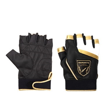 マルキュー 手袋 フィッシンググローブTR01 5本切り ブラック/ゴールド LL