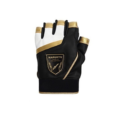 マルキュー 手袋 フィッシンググローブTR-01 5本切り 左手 ブラック/ゴールド L