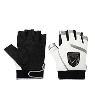 マルキュー 手袋 フィッシンググローブTR-01 5本切り ホワイト/シルバー S