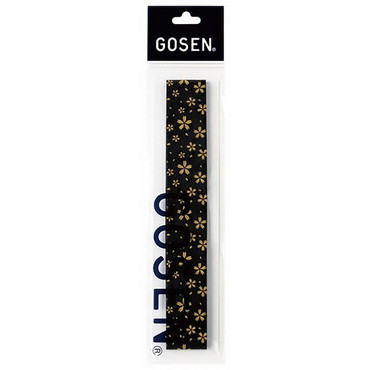 ゴーセン オーバーグリップ 和柄 花 B815 BKG(ブラック×ゴールド)