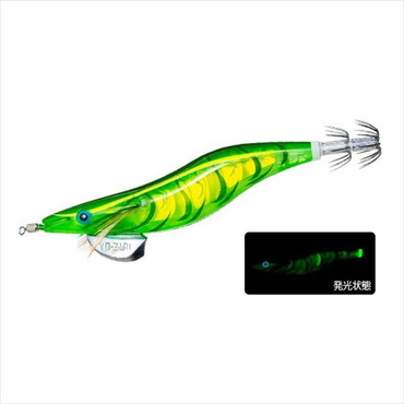 デュエル ヨーズリ エギ アオリーQ 3D 4.0号 09 CLMB クリアー夜光グリーンボイル