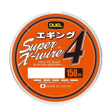 デュエル PEライン スーパーエックスワイヤー 4 エギング 150m 0.8号 WOM ホワイトオレンジマーキング