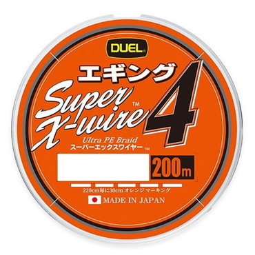 デュエル PEライン スーパーエックスワイヤー 4 エギング 200m 0.4号 WOM ホワイトオレンジマーキング