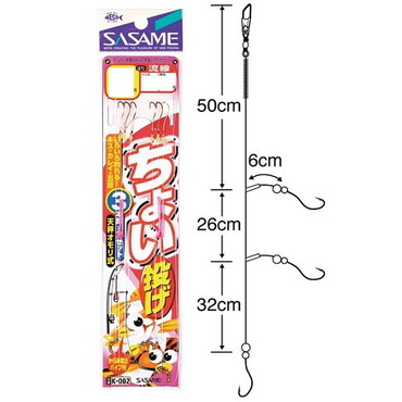 ササメ　Ｋ－００２　ちょい投３本針　６号１