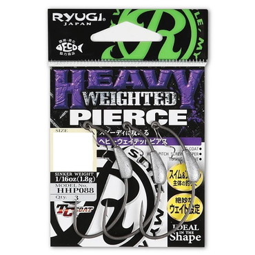 リューギ ヘビーウェイテッドピアス HHP088 TCブラック 4/0(3)