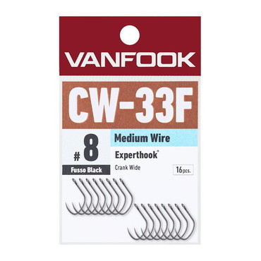 ヴァンフック シングルフック CW-33F クランクダブルエキスパート #8 フッソブラック