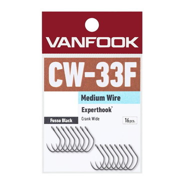ヴァンフック シングルフック CW-33F クランクダブルエキスパート #6 フッソブラック