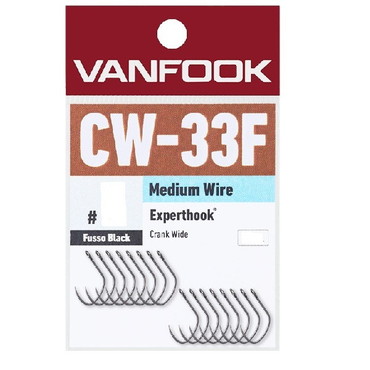 ヴァンフック シングルフック CW-33F エキスパートフック クランクワイド #10 フッソブラック