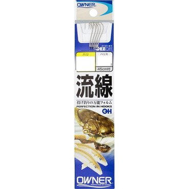 オーナー　ＯＨ（糸付）　白　流線　１０号　ハリス２号