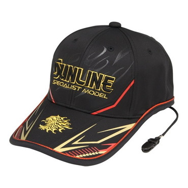 サンライン 帽子 ツアーキャップ CP-3406 ブラック×レッド フリー