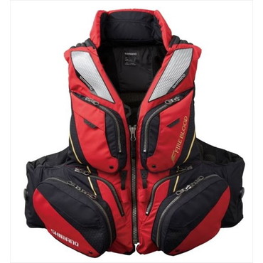 シマノ ライフジャケット VF-130W リミテッドプロ フローティングベスト (枕付) ブラッドレッド XL