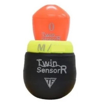 釣研 ウキ ツインセンサーR M オレンジ/イエロー 5B.-5B
