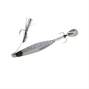 ハヤブサ メタルジグ FS417-30-15 カンタン巻きジグ ジャックアイ マキマキ リアル魚鱗ブラックシルバー