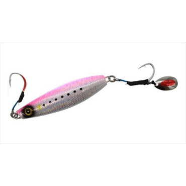 ハヤブサ メタルジグ FS401 ジャックアイ 船マキ 180g 2 リアル魚鱗ピンクイワシ網目夜光