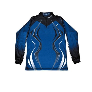 フリーノット ウェア YT412G 鬼掛 ジップアップシャツ ブルー XL