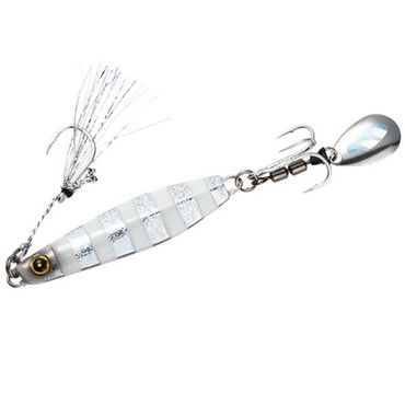 ハヤブサ メタルジグ カンタン巻きジグ ジャックアイ マキマキ 80-9 シルバー青夜光ゼブラ