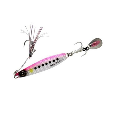 ハヤブサ メタルジグ カンタン巻きジグ ジャックアイ マキマキ 80-13 リアル魚鱗ピンクイワシ網目夜光