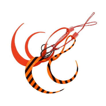 ハヤブサ タイラバ 鯛ラバ SE192 バルキーカーリーフックセット 地獄掛け アソート 2セット入り 熟成オレンジ&ブライトオレンジゼブラ