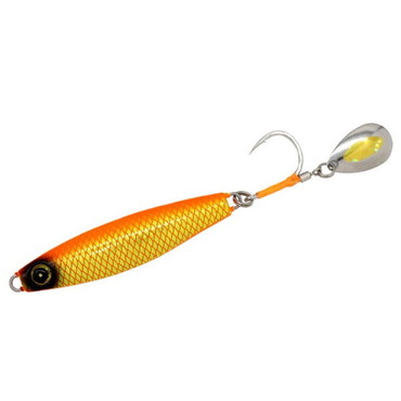 ハヤブサ メタルジグ ジャックアイ サワラスピン2 40-6 リアル魚鱗蛍光オレキン