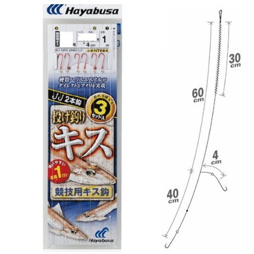 ハヤブサ NT664 投キス競技キス2本×3組　7号ハリス1号