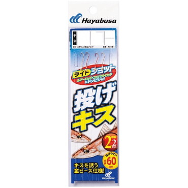 ハヤブサ NT581 ライトショット 投げキス 2本鈎2セット  ハリス1.5号-針7号