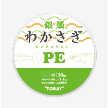東レ 銀鱗　わかさぎ　ＰＥ　３０ｍ　０．２５号　グリーン