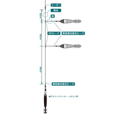 バレーヒル 仕掛け イカメタルリグ トリプル