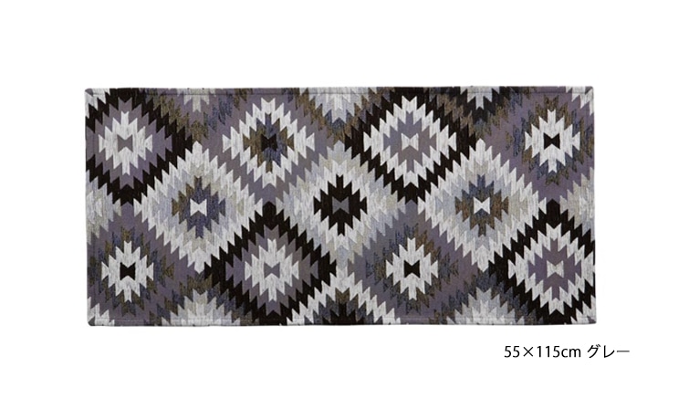 イタリア製マット AVANA 55×115cm (ブラック) ブラック