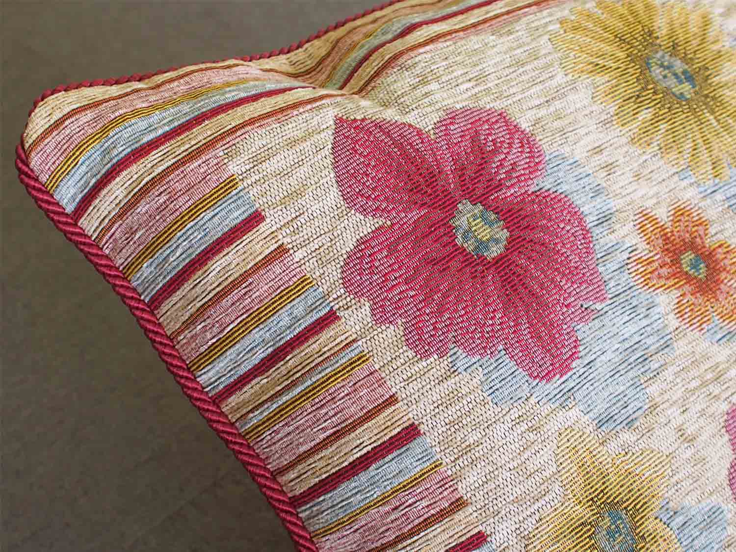 イタリア製ビッグクッション中身付き アネモネ(ベージュ) ベージュ