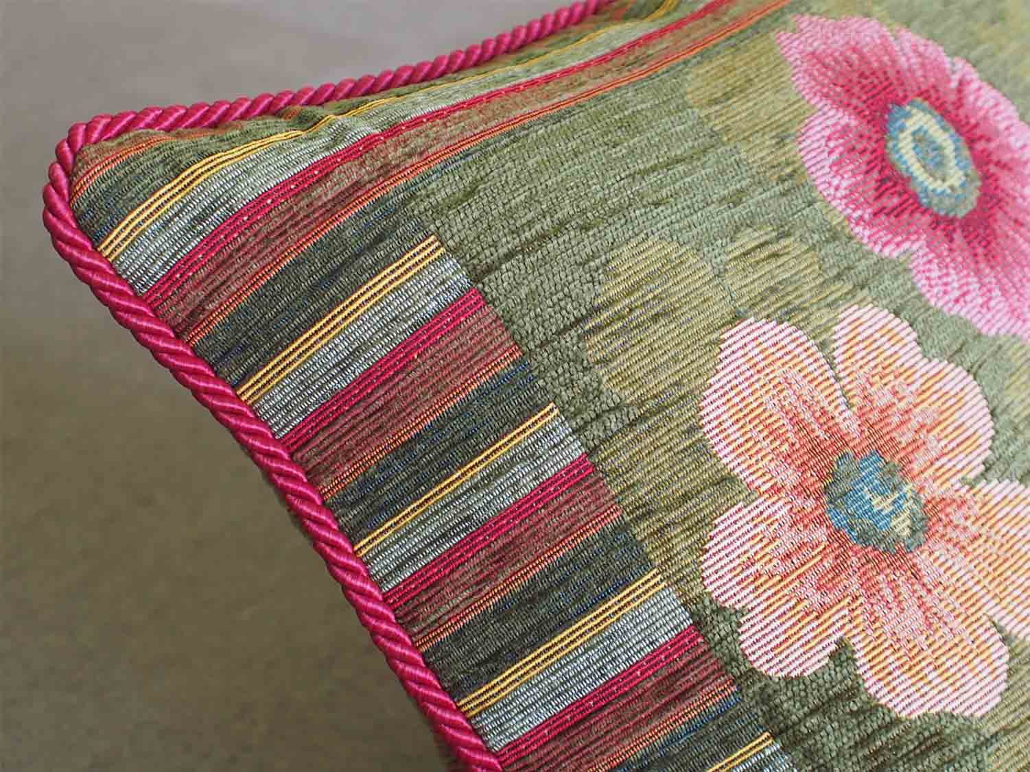 イタリア製クッションカバー2枚組 アネモネ(グリーン) グリーン