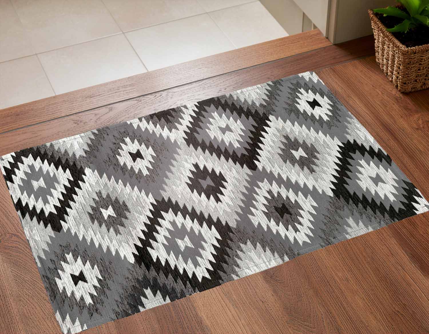 イタリア製マット AVANA 55×115cm (ブラック) ブラック