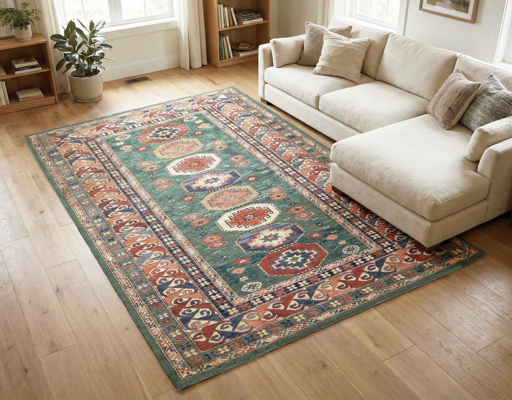 イタリア製ラグ オリエンテ 152×239cm (グリーン)