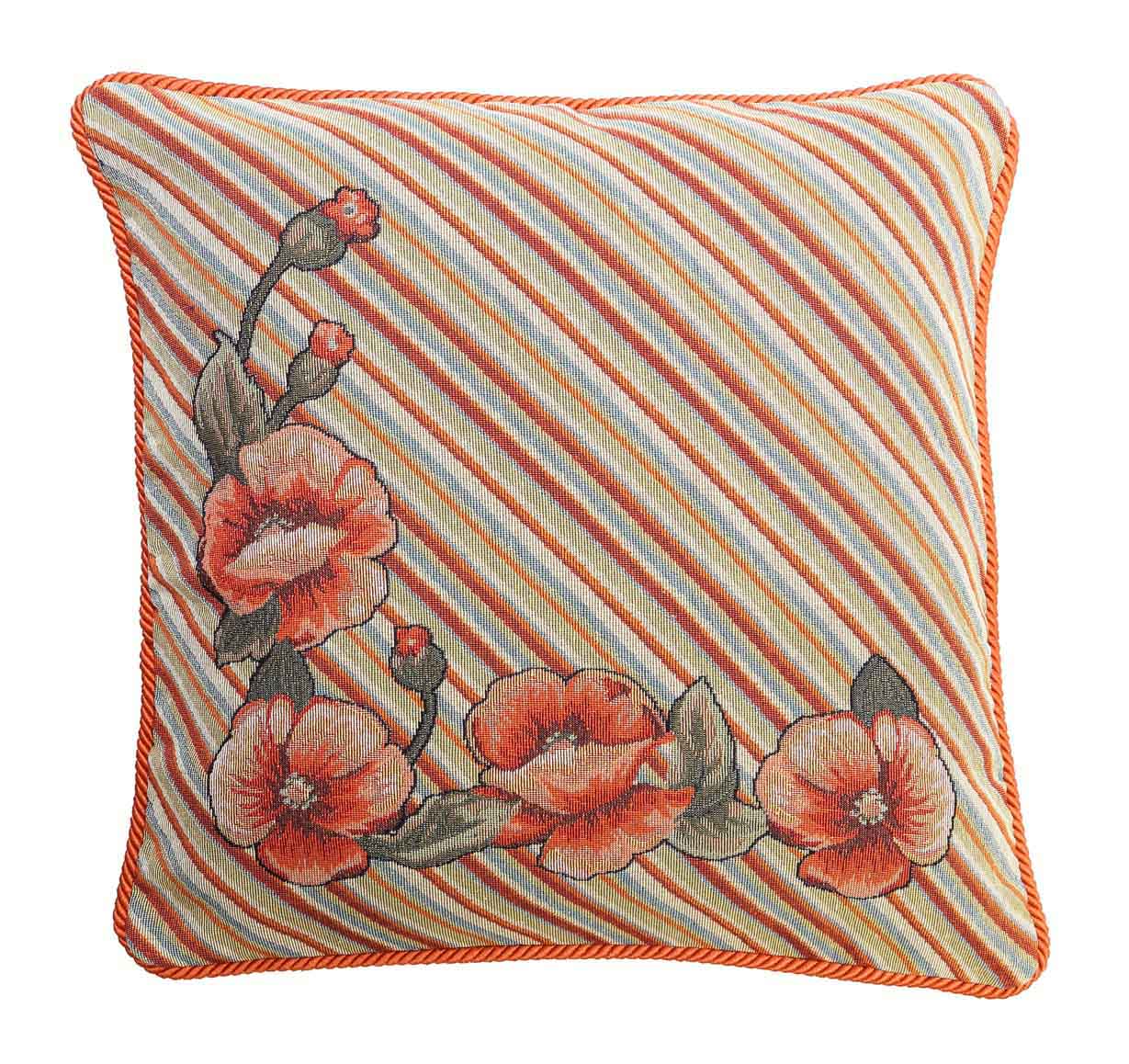 イタリア製クッション中身付き パパヴェリ（オレンジ）