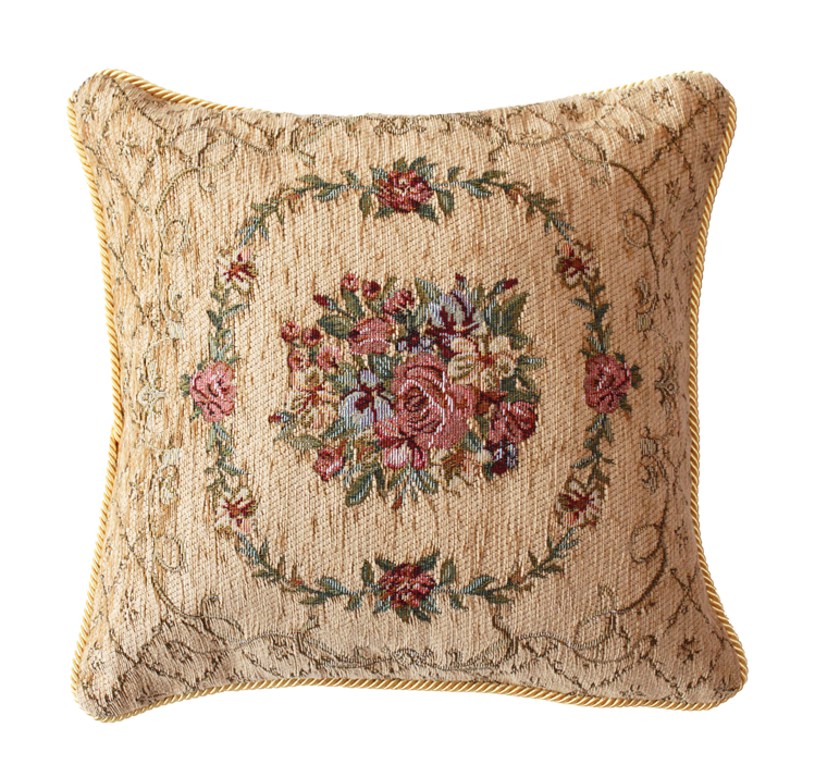 イタリア製クッション中身付き ブーケ（ベージュ）