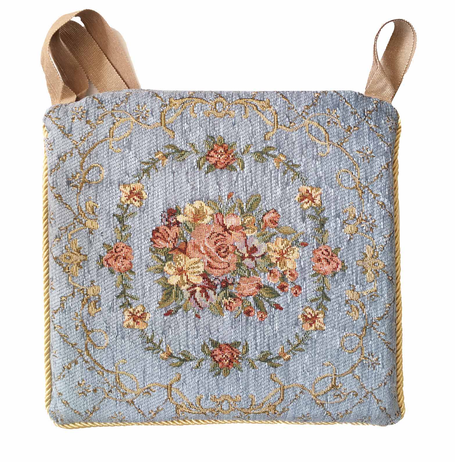 イタリア製シートクッション ブーケ（ライトブルー）