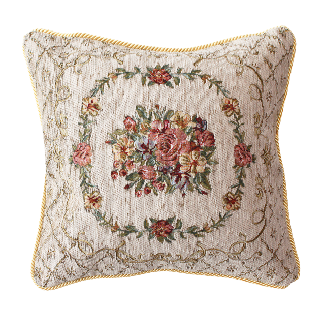 イタリア製クッション中身付き ブーケ（アイボリー）