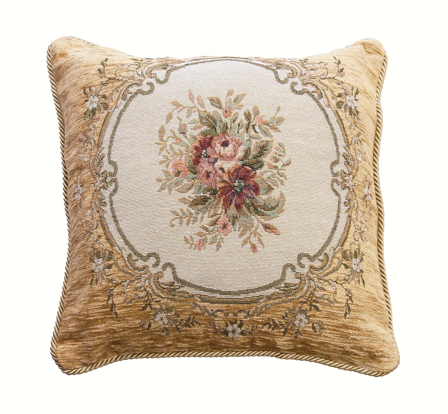 イタリア製クッション中身付き ロマンス（ベージュ）