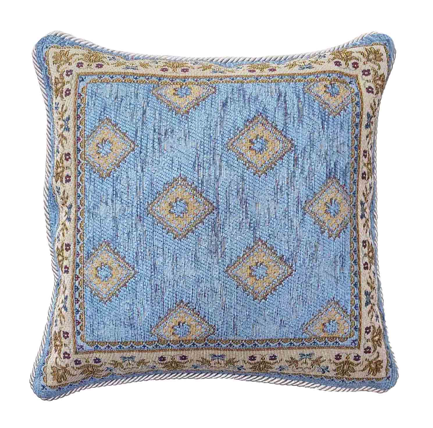 イタリア製クッション中身付き オルビア（ブルー）