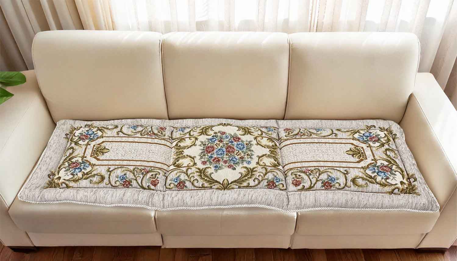 イタリア製シートクッション ロイヤル  48×150cm（ベージュ）