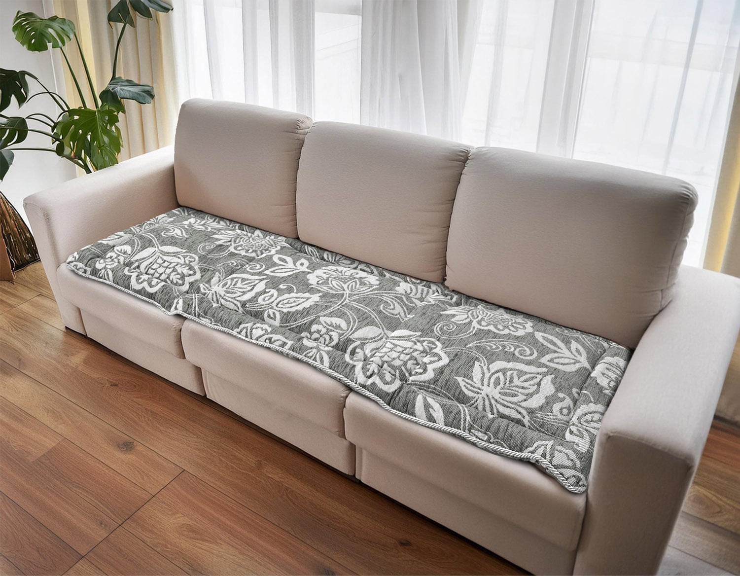 イタリア製シートクッション リカモ　48×120cm（グレー）