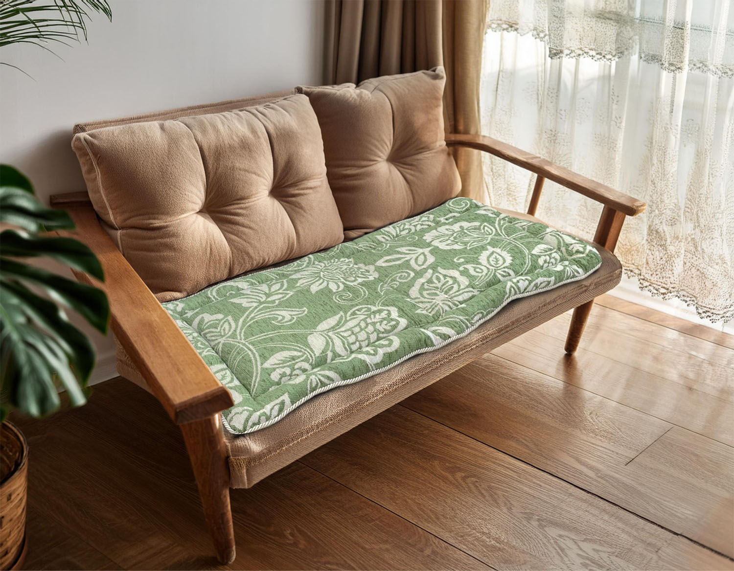 イタリア製シートクッション リカモ　48×100cm（グリーン）