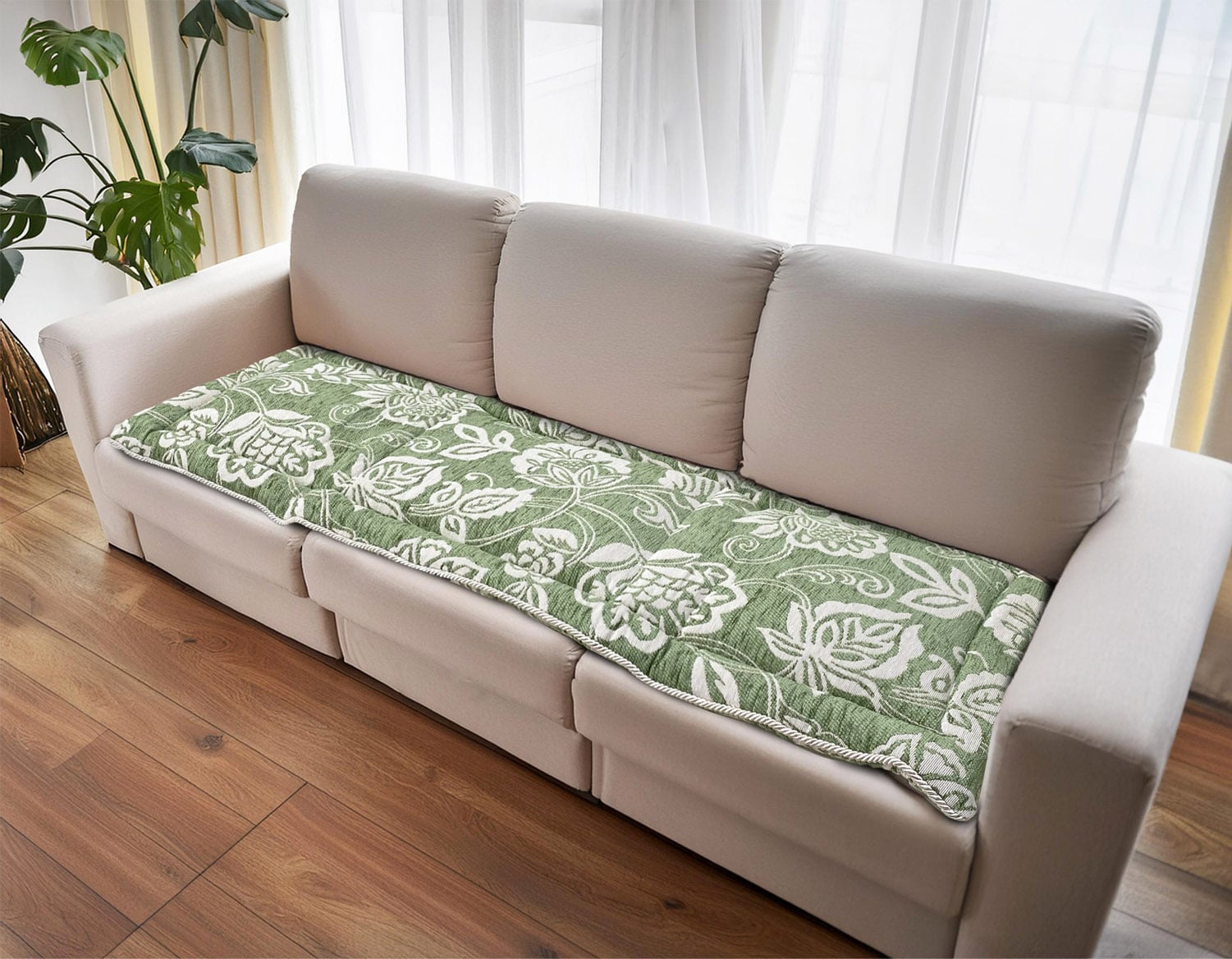 イタリア製シートクッション リカモ　48×120cm（グリーン）