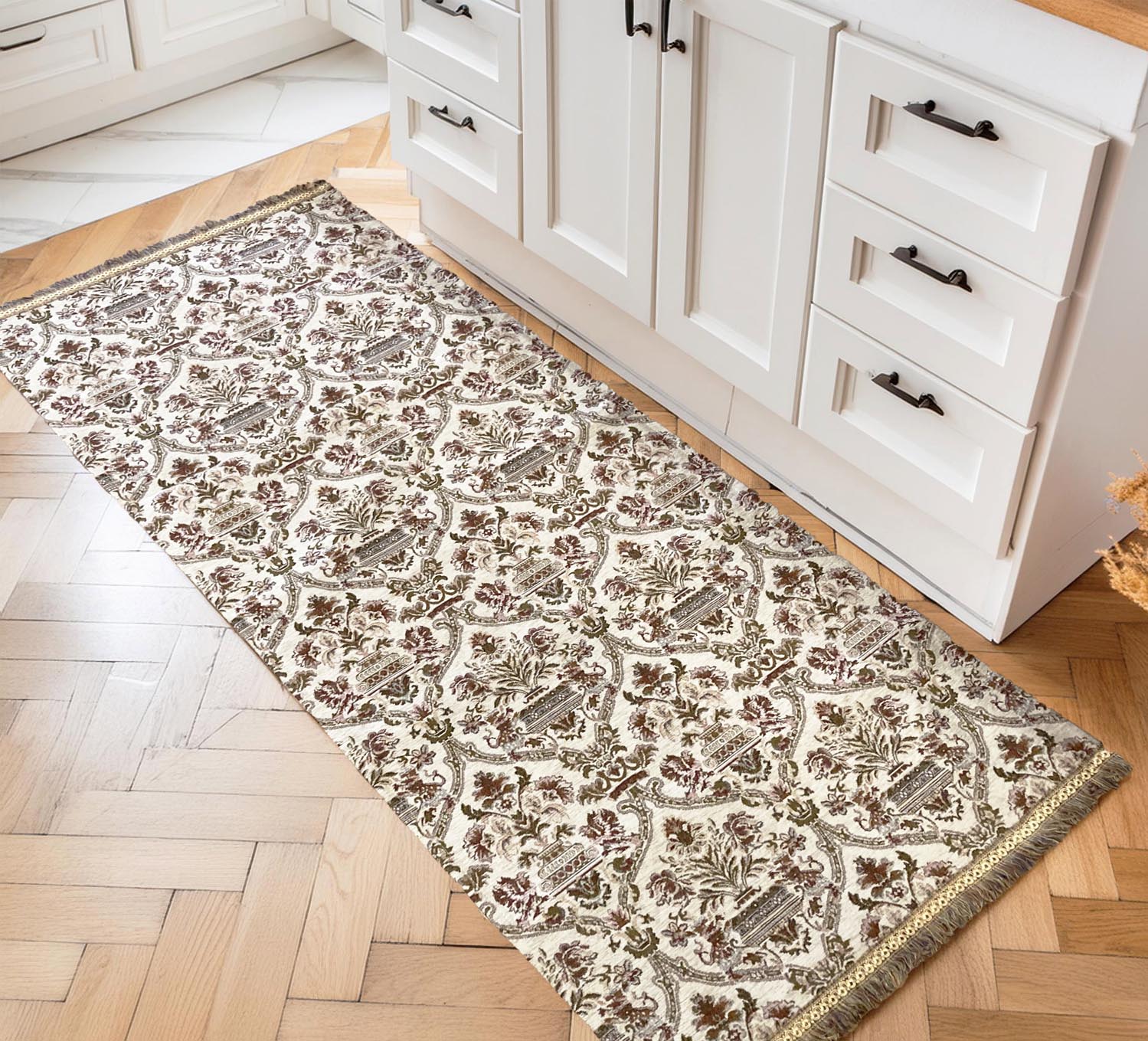 イタリア製マット フリンジ 65×180cm