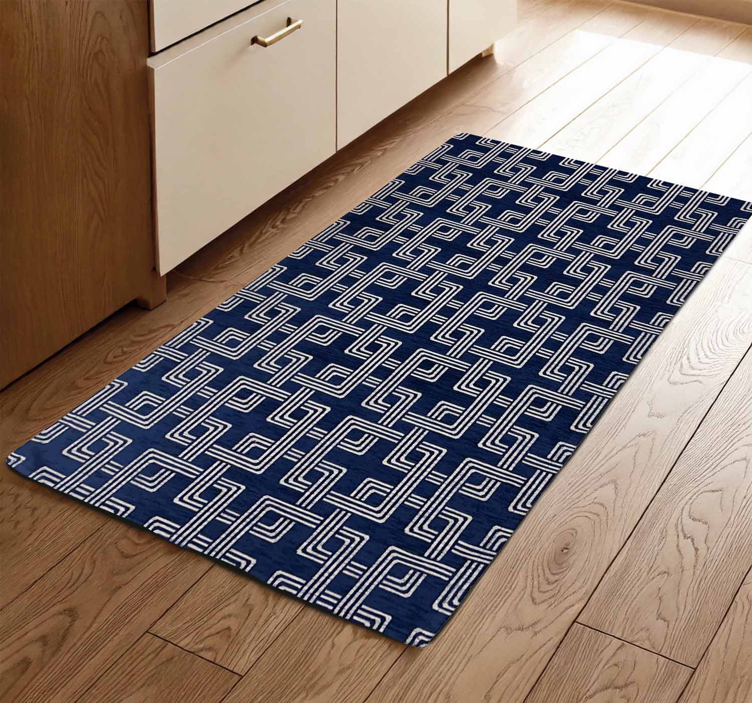 イタリア製マット リタ 65×120cm (ネイビー)