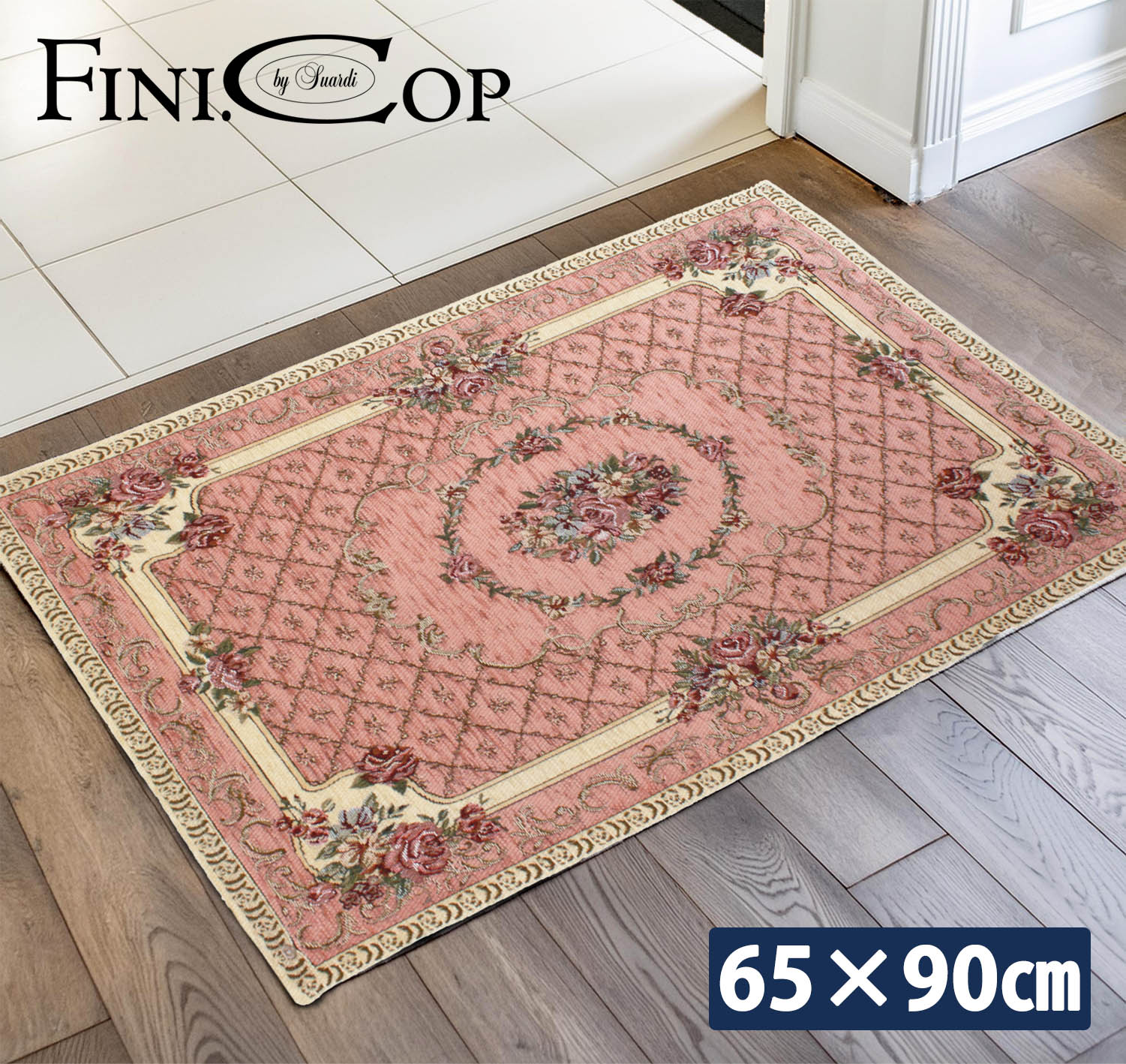 イタリア製マット ブーケ 65×90cm (ピンク)