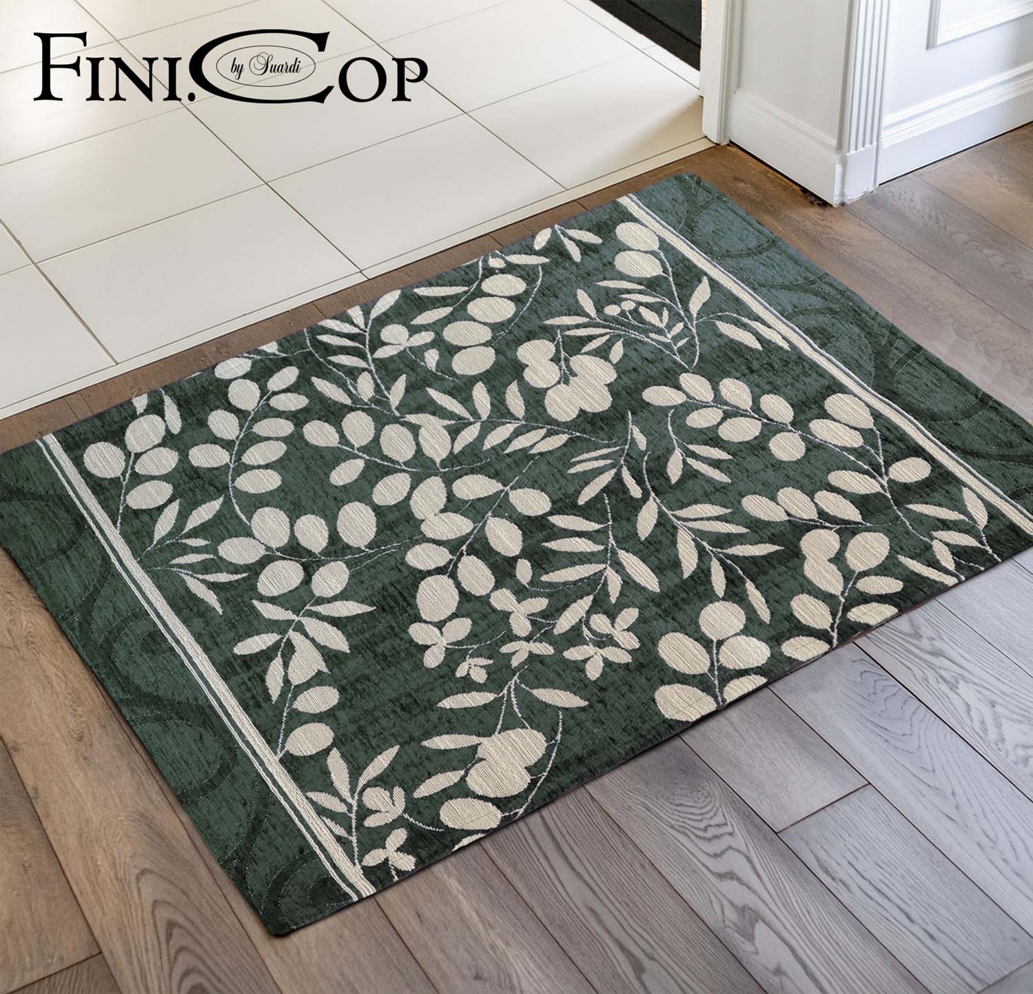 イタリア製マット モサイコ 65×90cm (ダークグリーン)