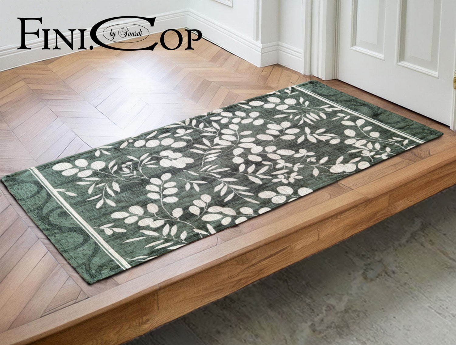 イタリア製マット モサイコ 65×120cm (ダークグリーン)